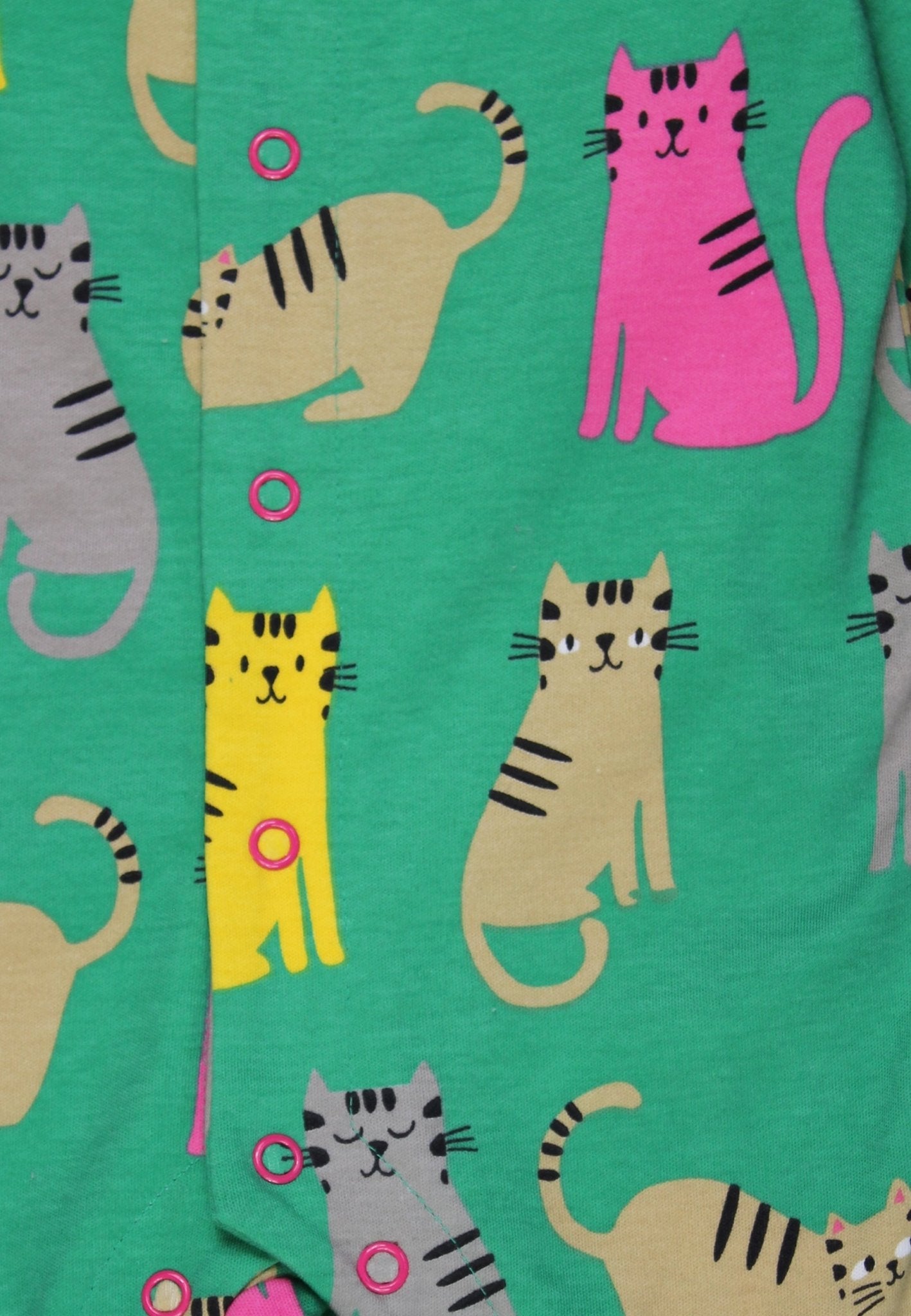 Organic Kitten Print Sleepsuit