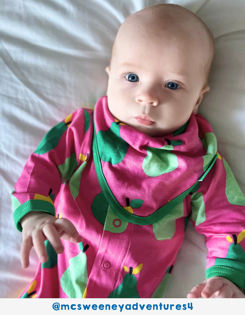 Organic Pear Print Babygrow