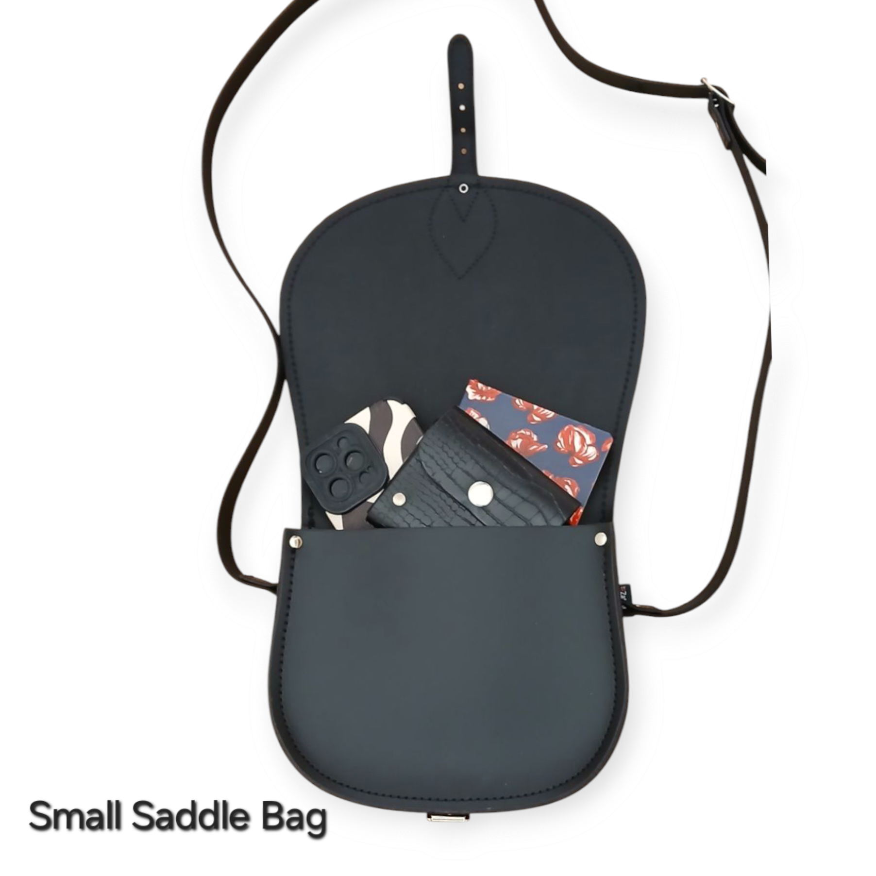 Handmade Leather Saddle Bag in Black