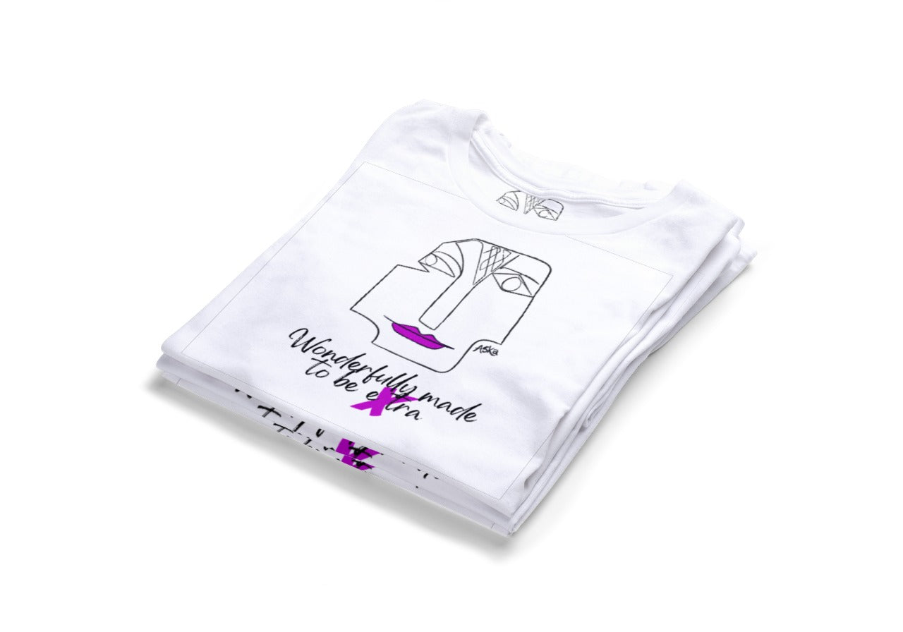 Wonderfully Made to Be Extra Red Lips White Organic Cotton T-Shirt