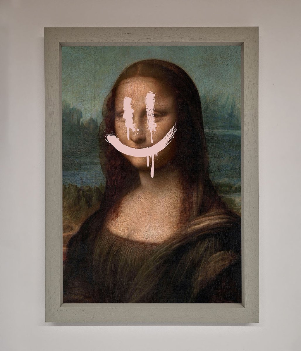 Smiley Mona Framed Poster