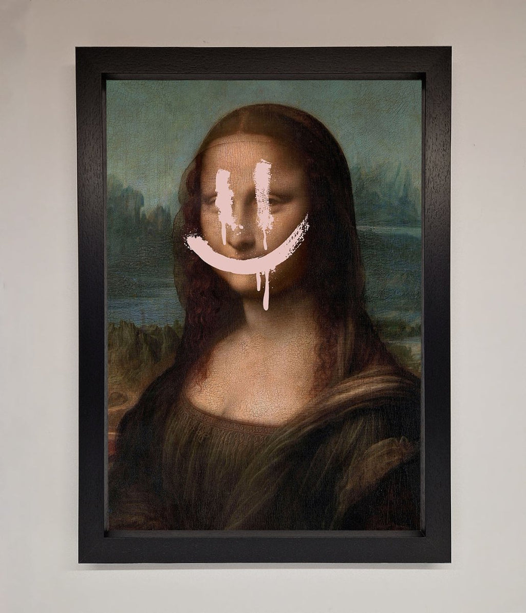 Smiley Mona Framed Poster