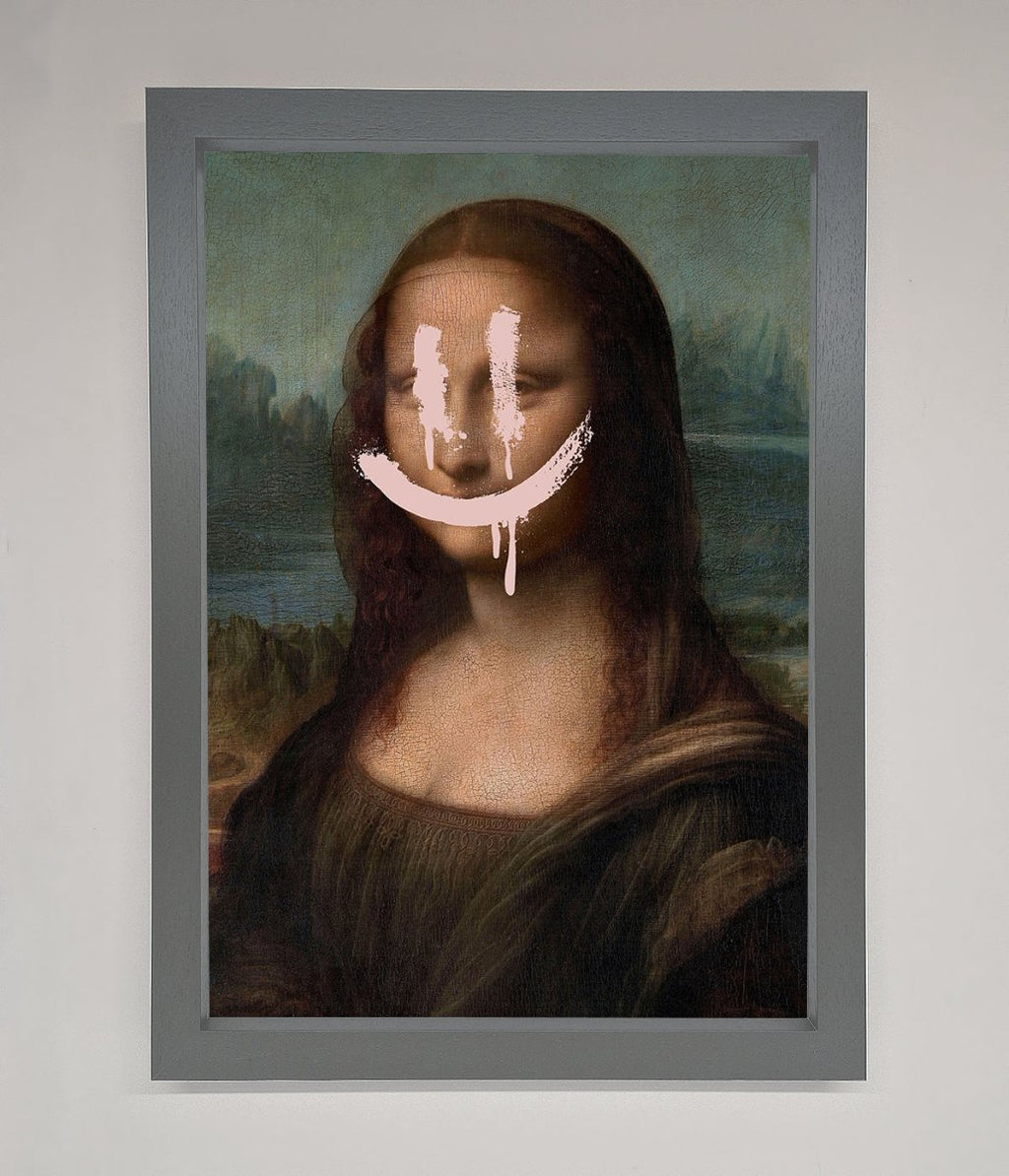 Smiley Mona Framed Poster
