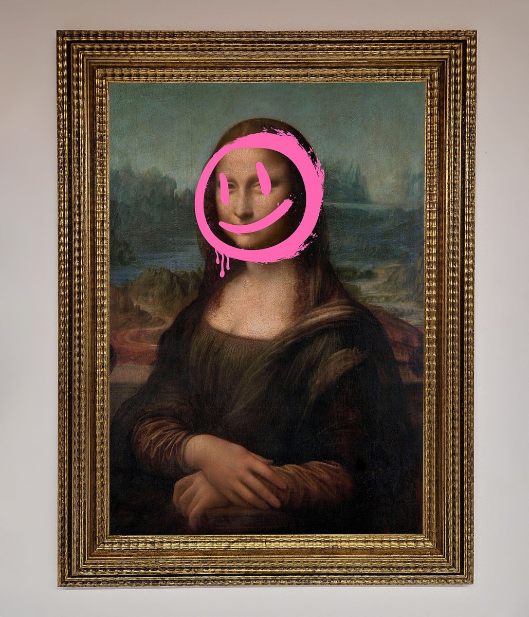 Smiley Mona Lisa Framed Print