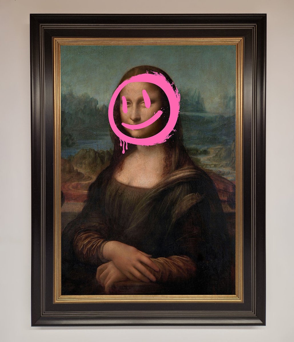 Smiley Mona Lisa Framed Print