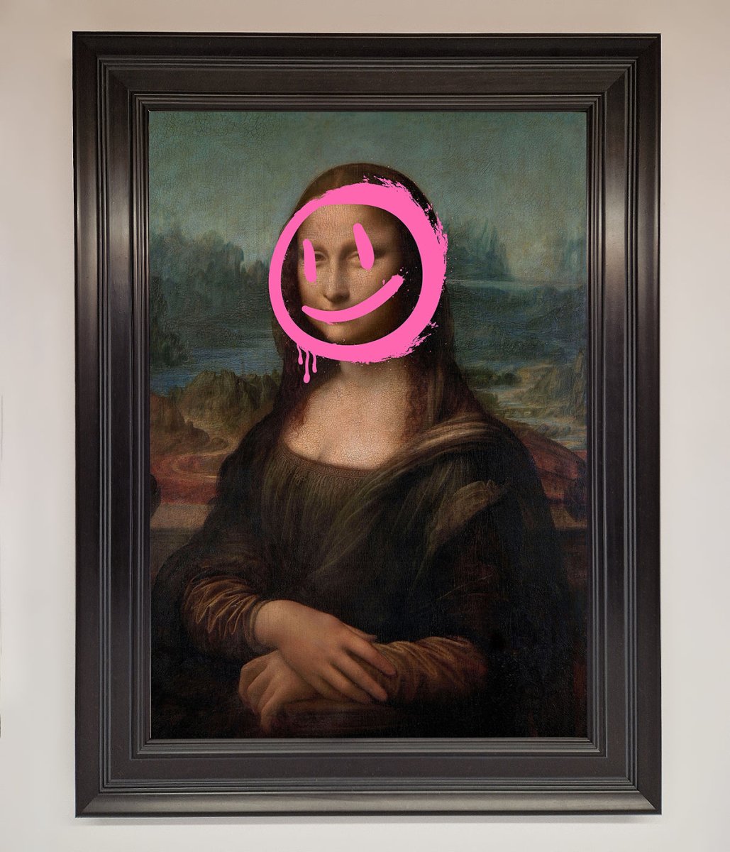Smiley Mona Lisa Framed Print