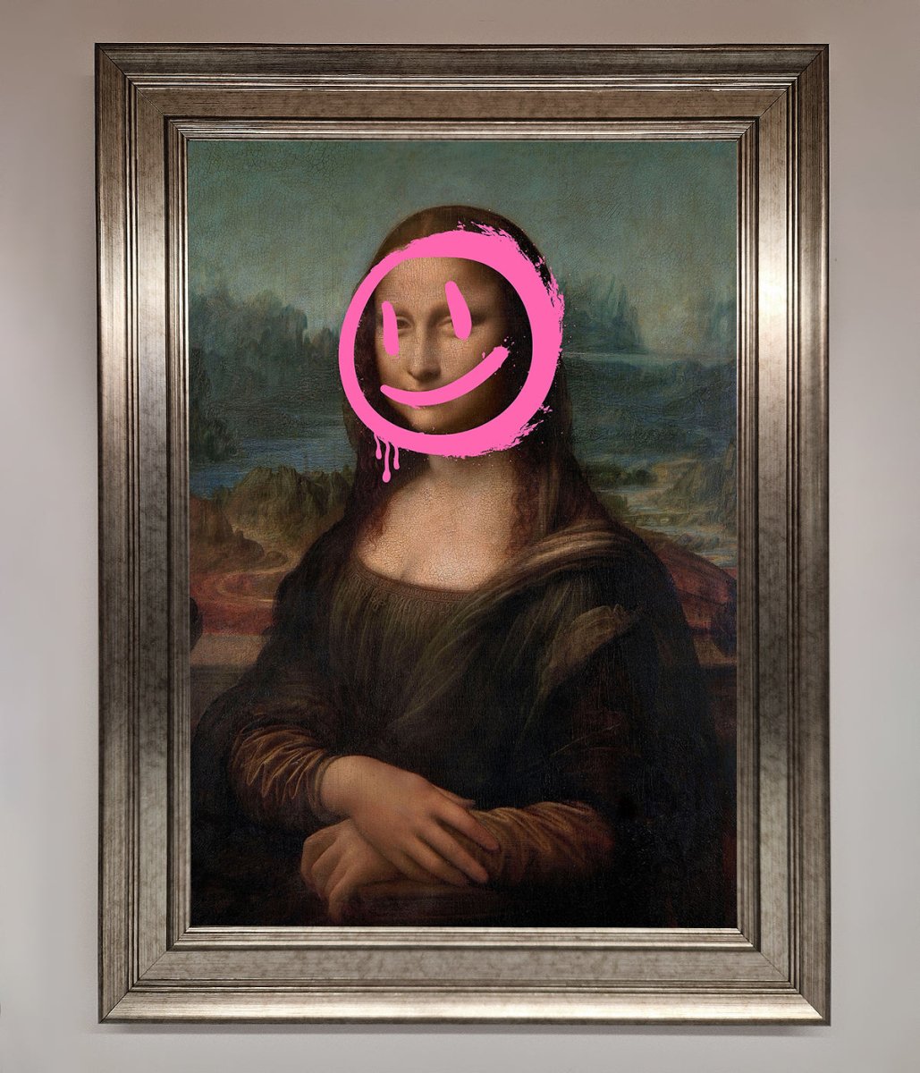 Smiley Mona Lisa Framed Print