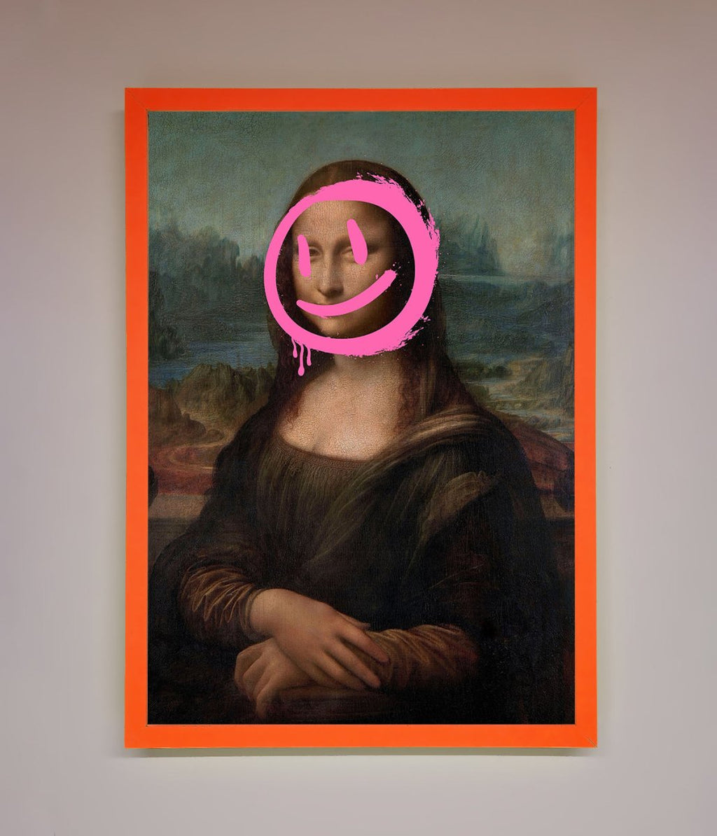 Smiley Mona Lisa Framed Print