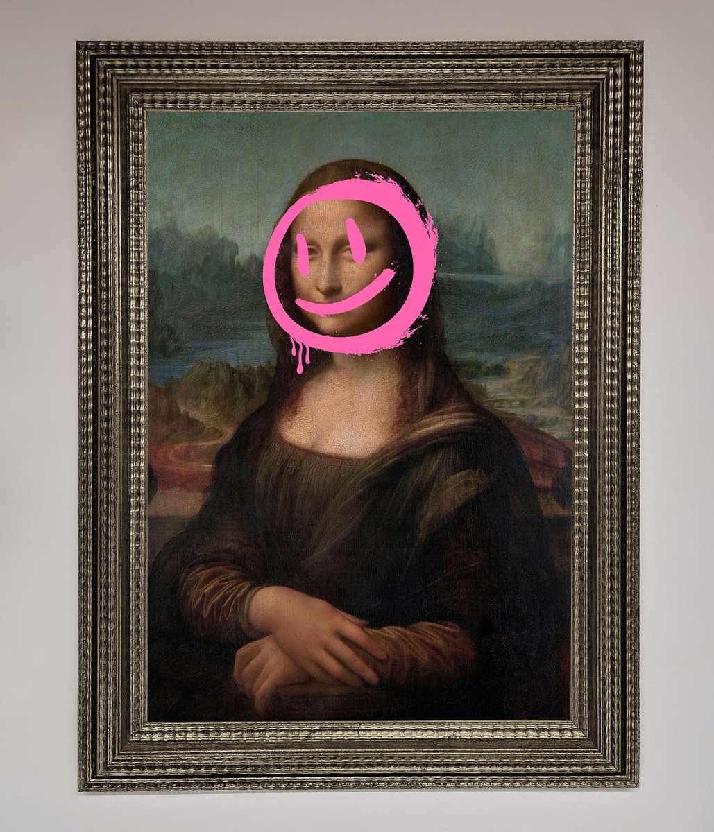 Smiley Mona Lisa Framed Print