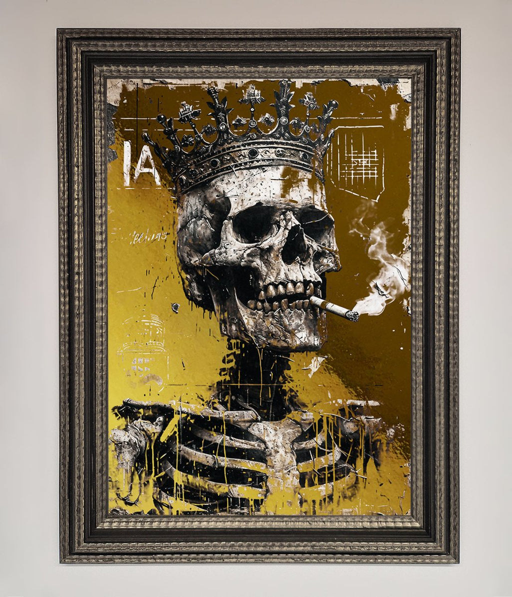 Smoking King Skull Foil Print