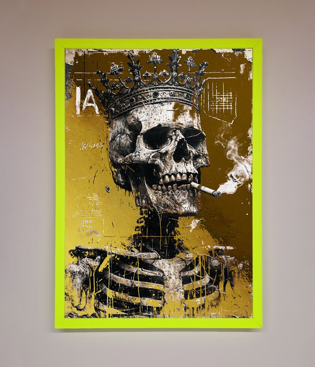 Smoking King Skull Foil Print