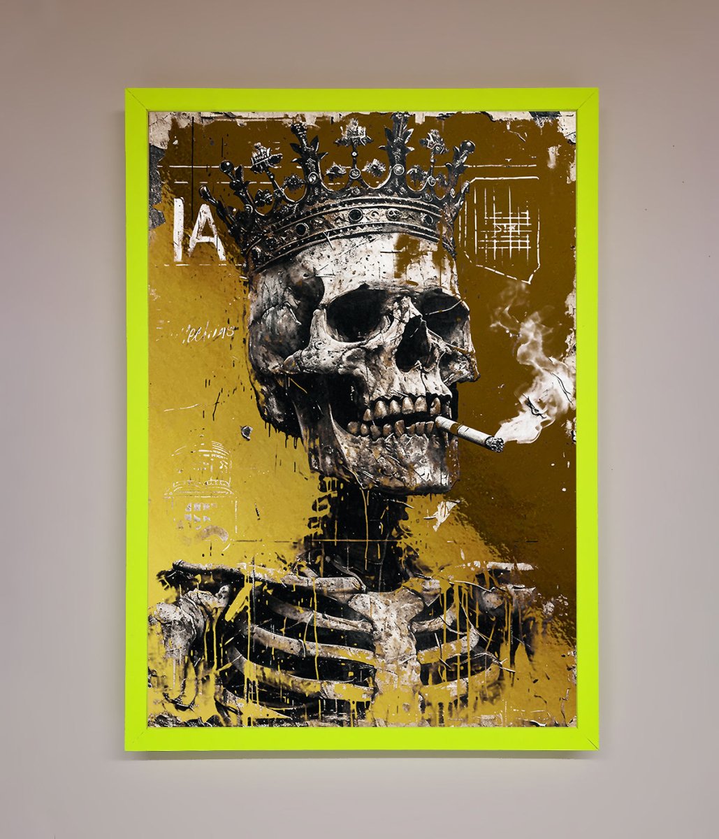 Smoking King Skull Foil Print