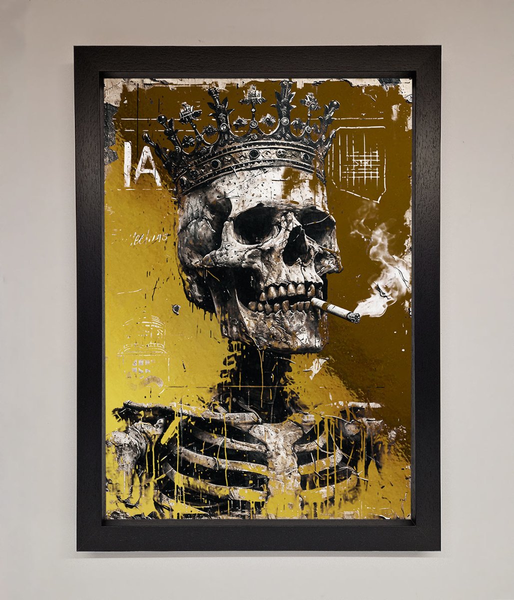 Smoking King Skull Foil Print