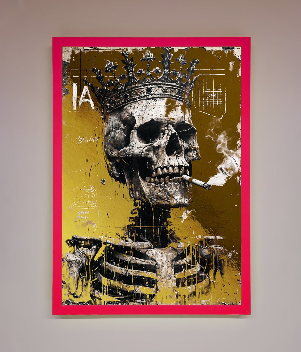 Smoking King Skull Foil Print