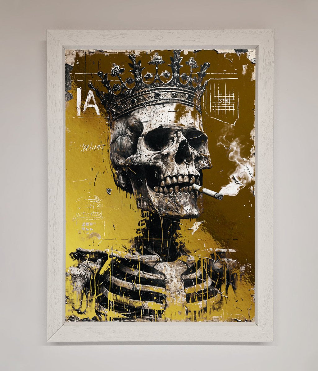 Smoking King Skull Foil Print