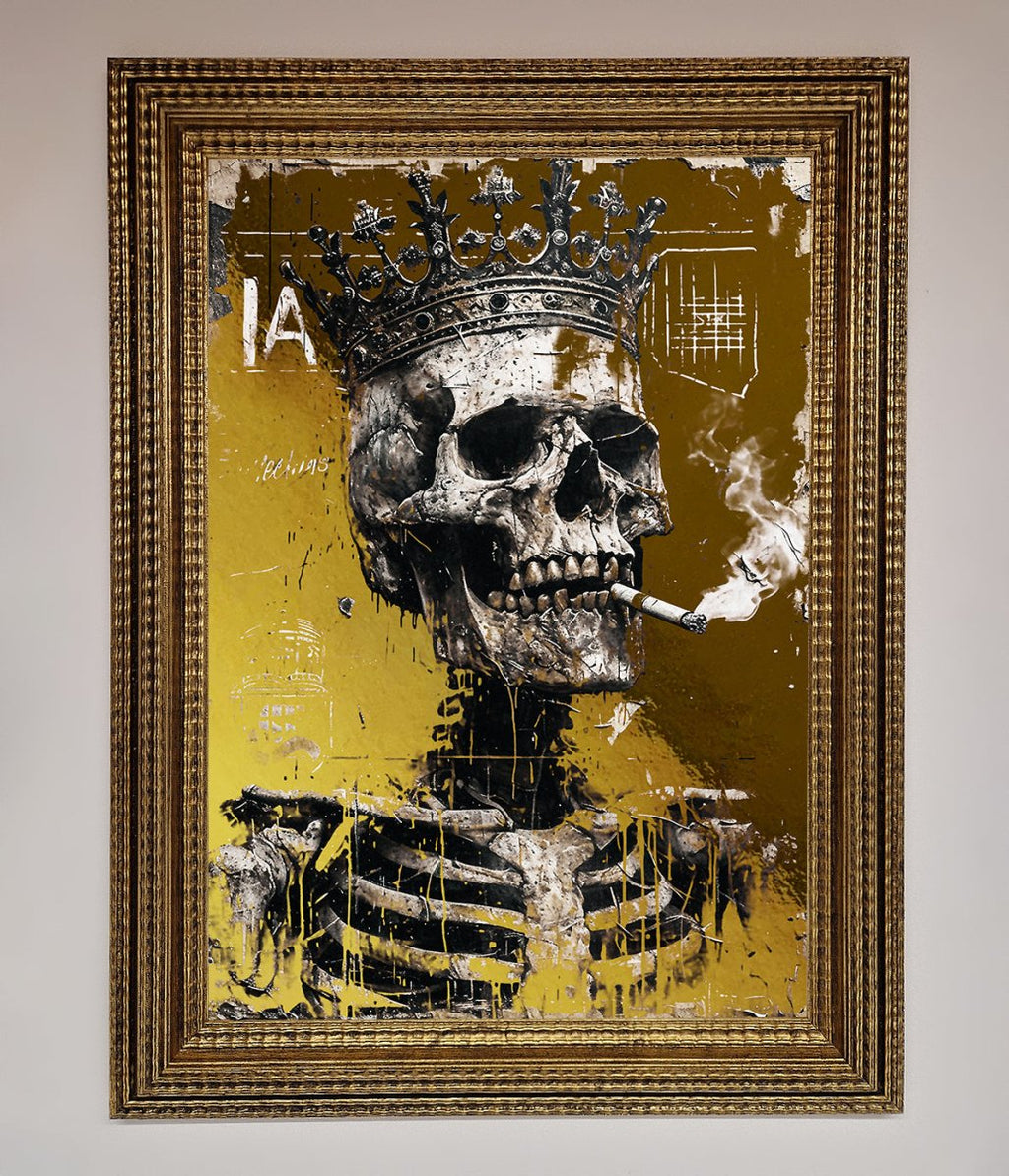 Smoking King Skull Foil Print