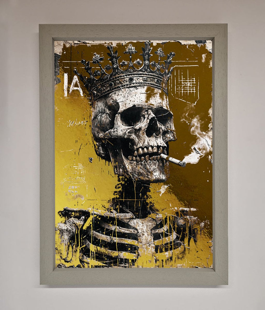 Smoking King Skull Foil Print
