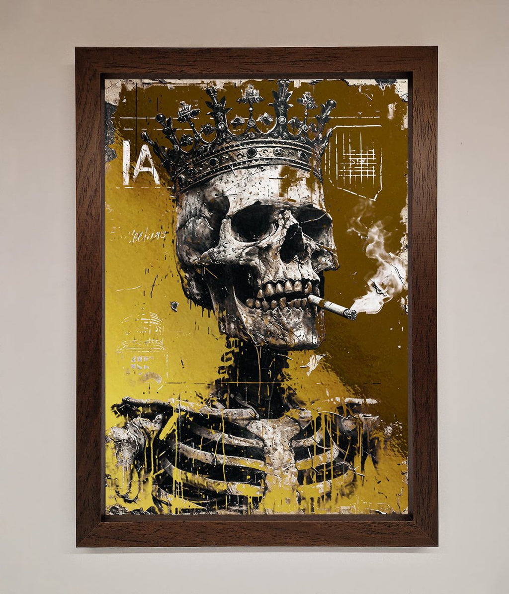 Smoking King Skull Foil Print