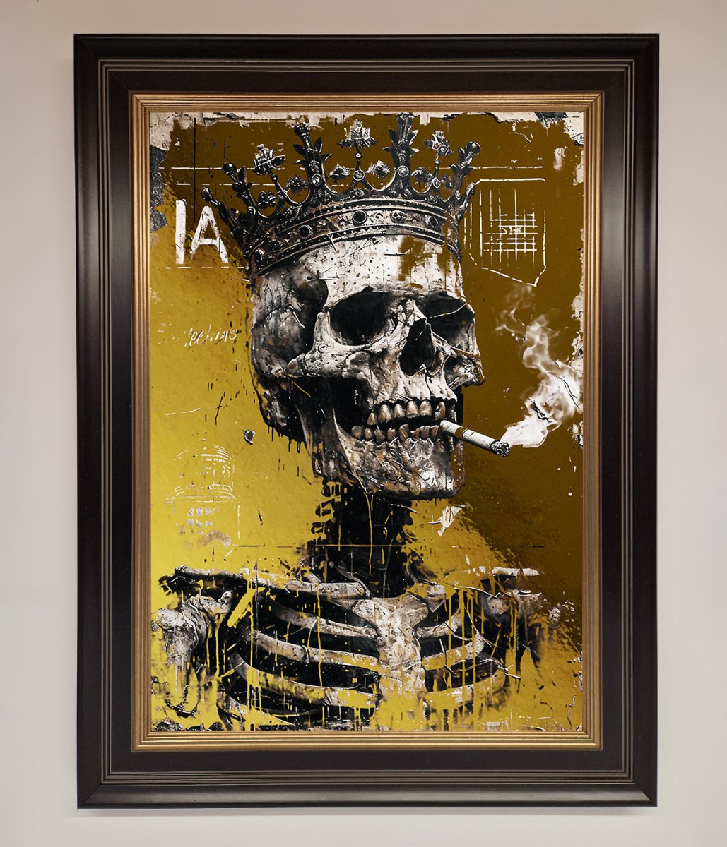 Smoking King Skull Foil Print