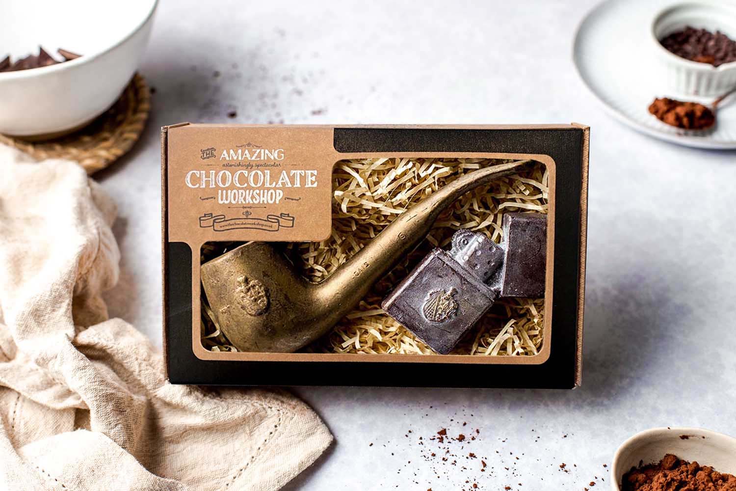 Chocolate Pipe and Lighter Gift Box