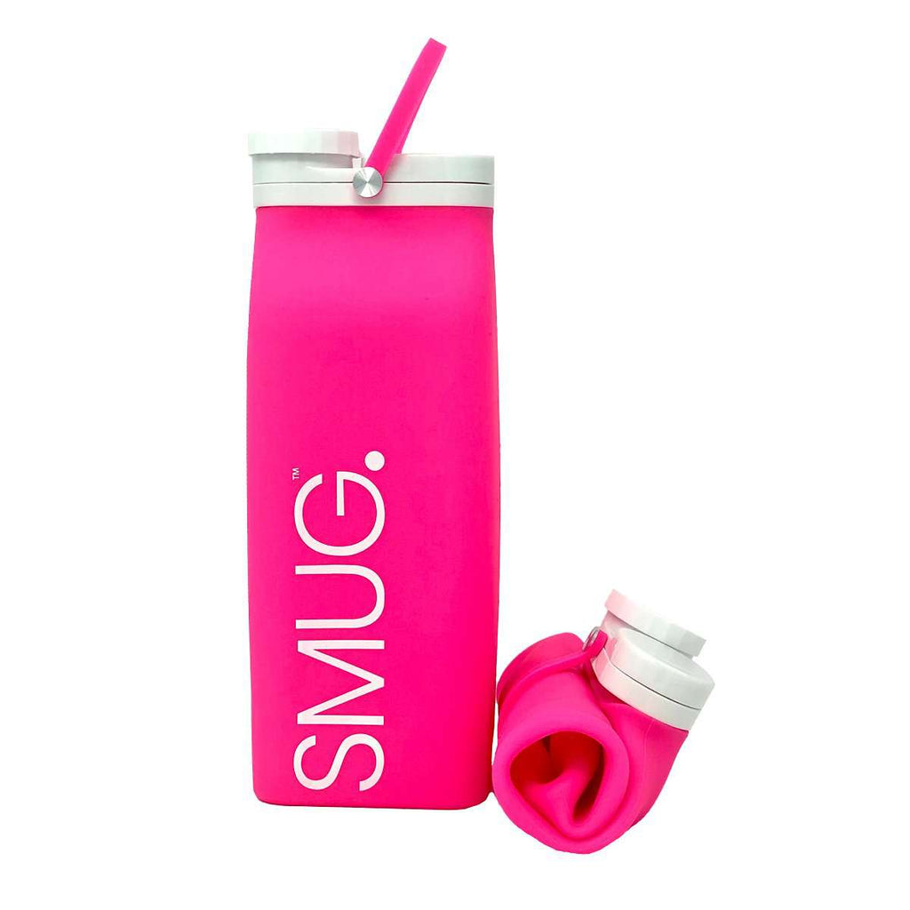 Collapsible Water Bottle in Bright Pink