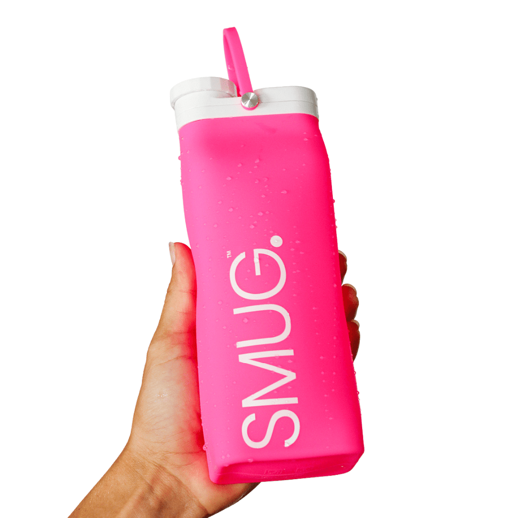 Collapsible Water Bottle in Bright Pink