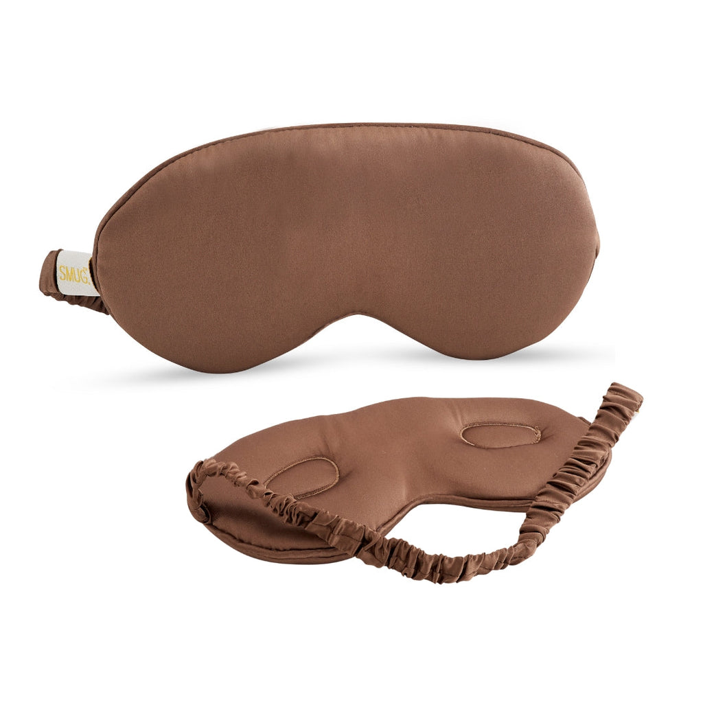Mocha Cloud Padded Satin Sleep Mask