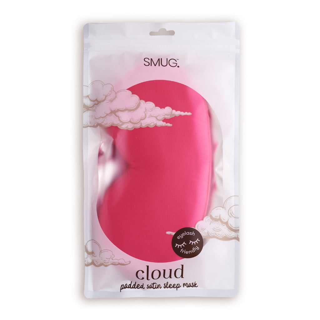 Cloud Padded Satin Sleep Mask in Scarlett Red