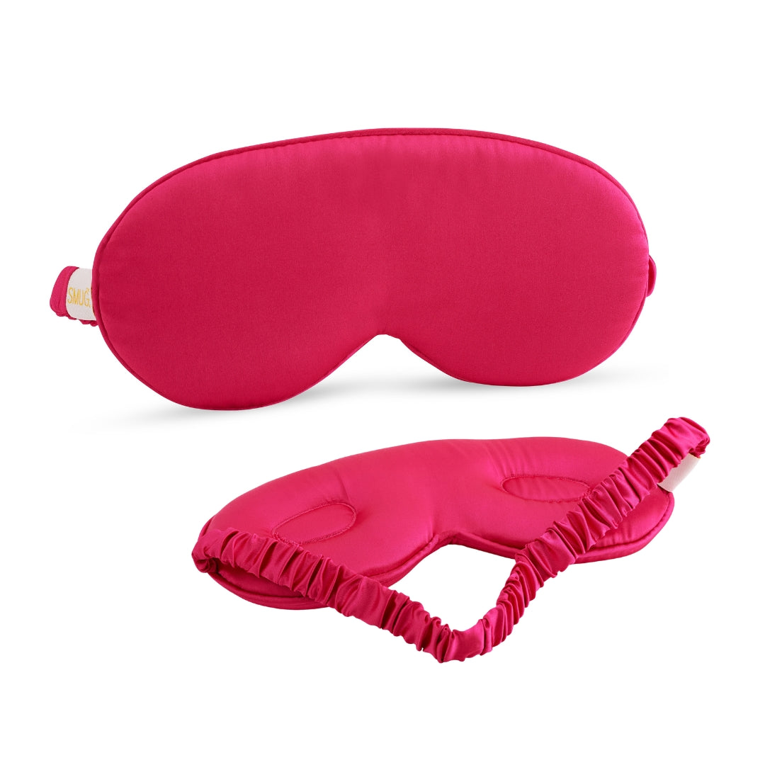 Cloud Padded Satin Sleep Mask in Scarlett Red