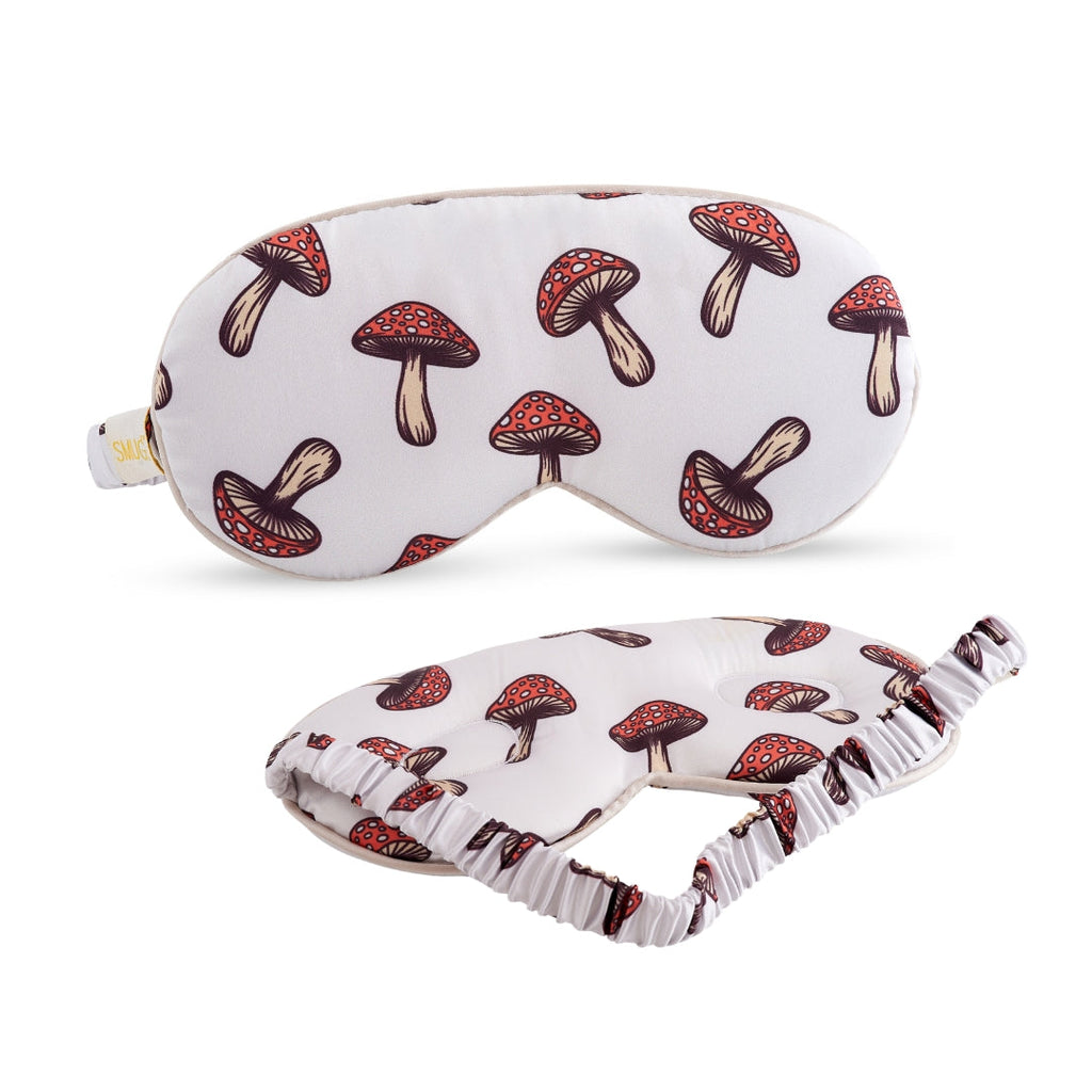 Cloud Padded Satin Sleep Mask in Toadstool Print
