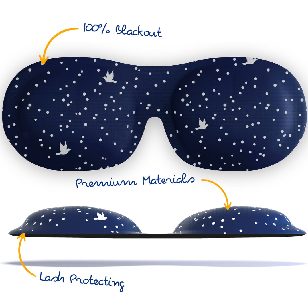 Contoured 3D Blackout Sleep Mask in Night Sky Print