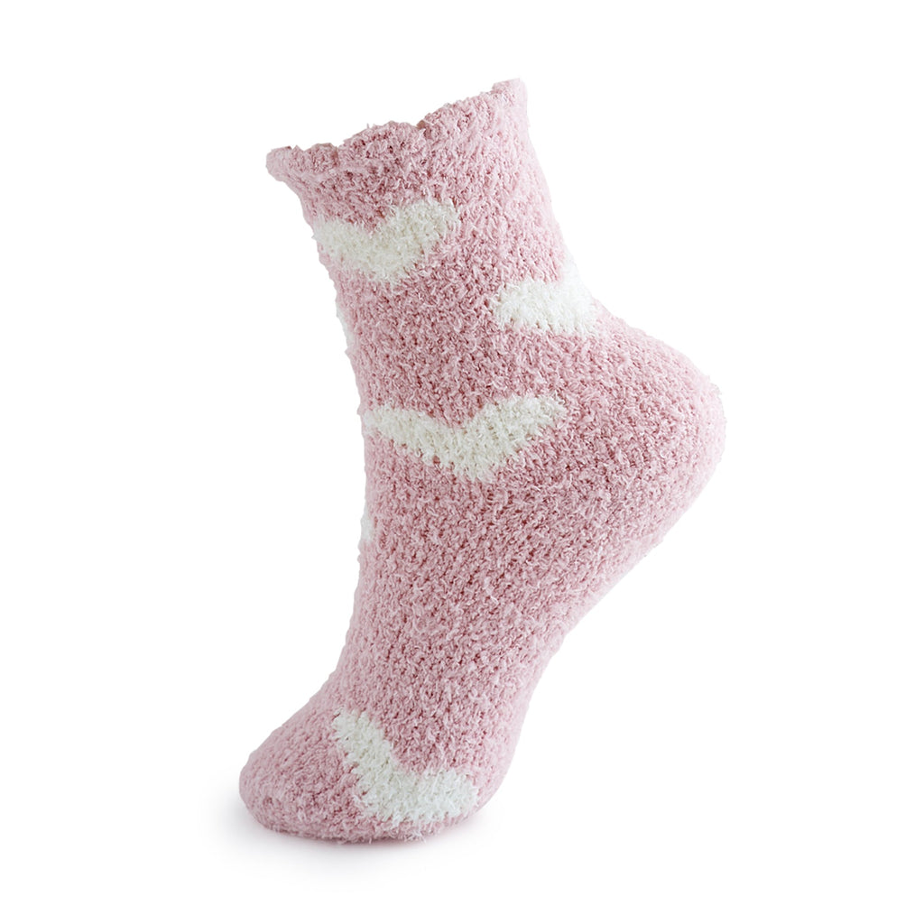 Cosy Cuddle Socks White Hearts