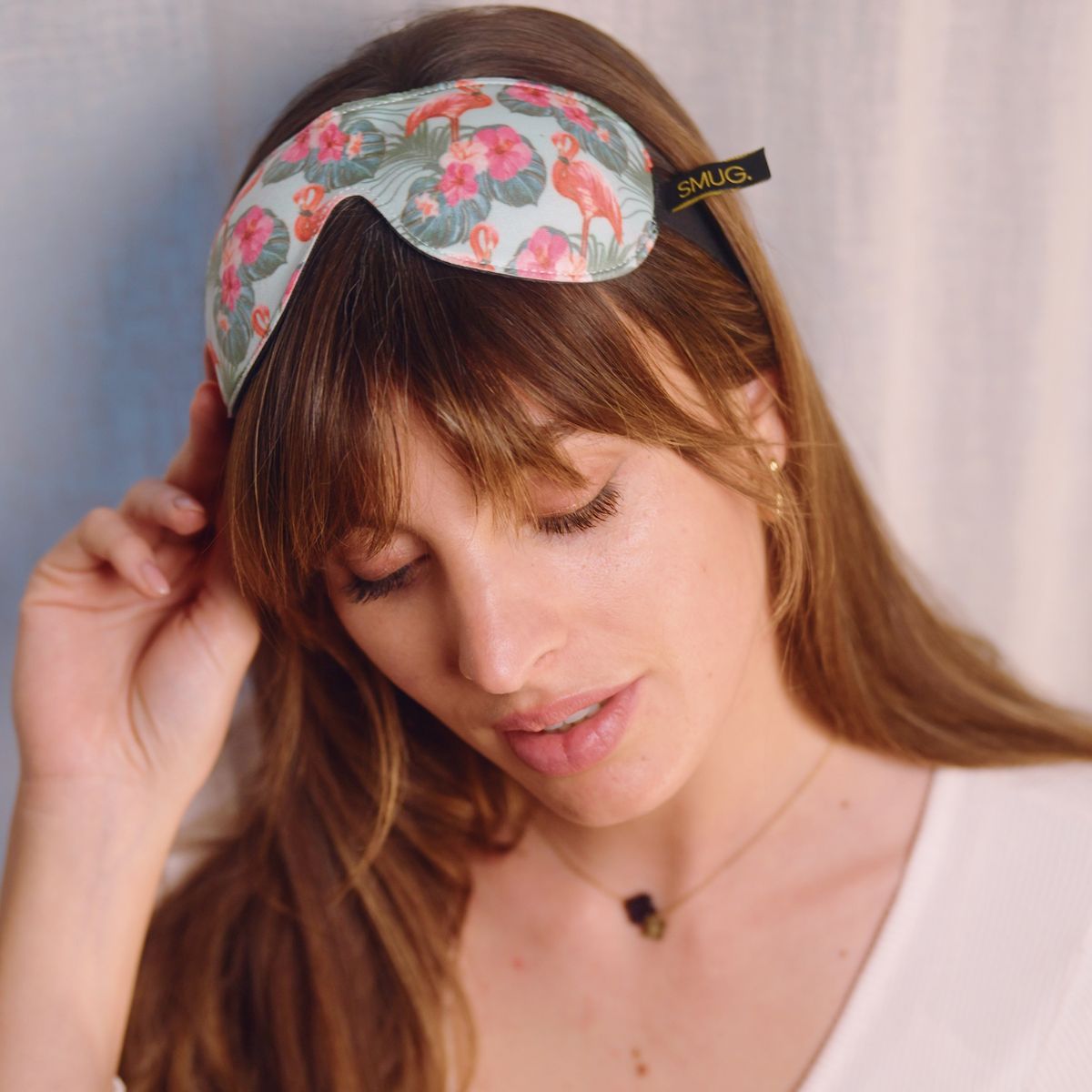 Contoured 3D Blackout Sleep Mask in Flamingo Print