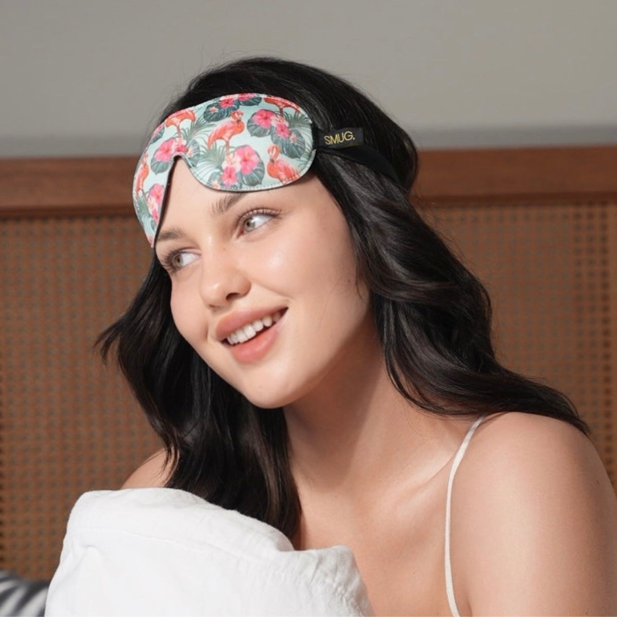 Contoured 3D Blackout Sleep Mask in Flamingo Print