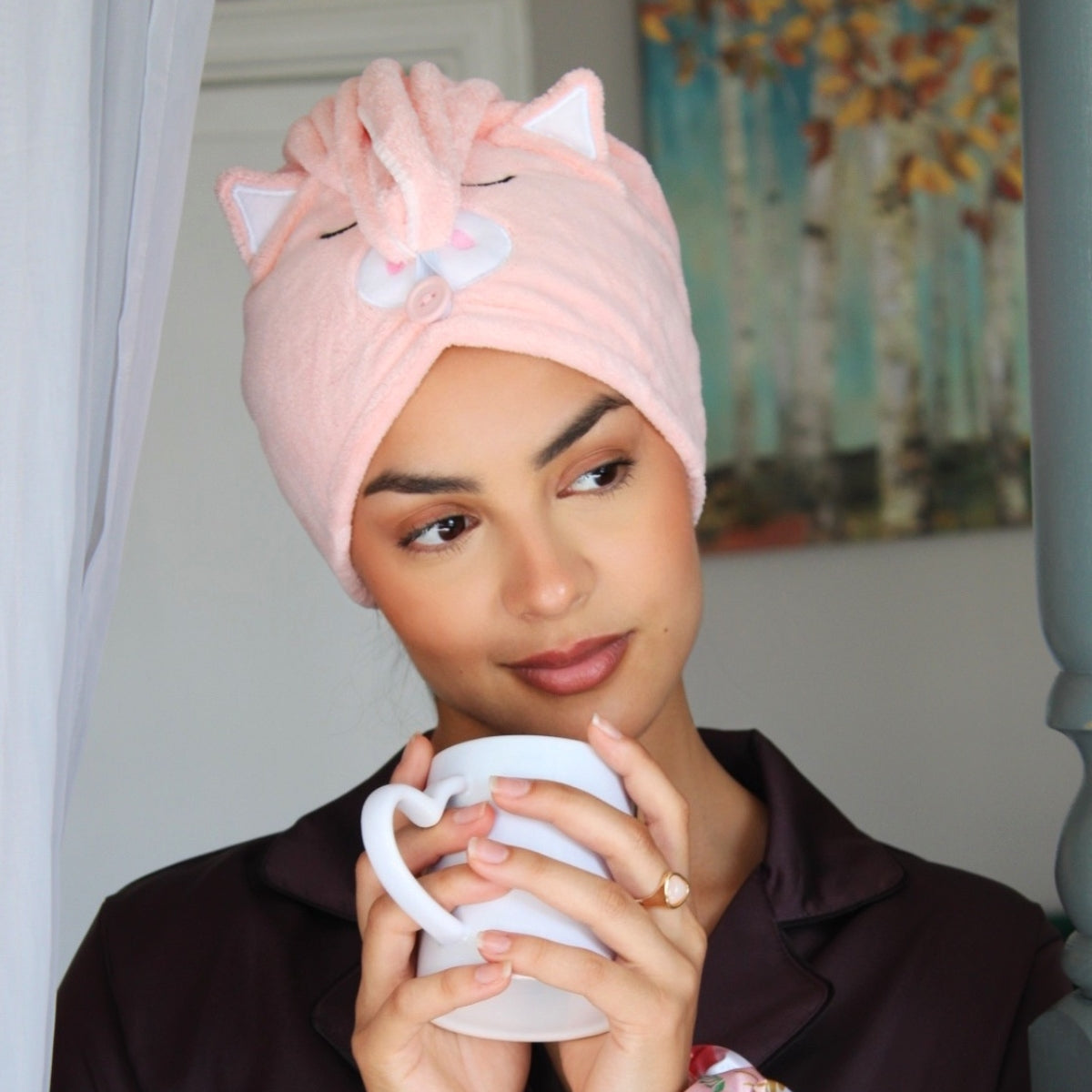 Piggy Hair Towel Wrap