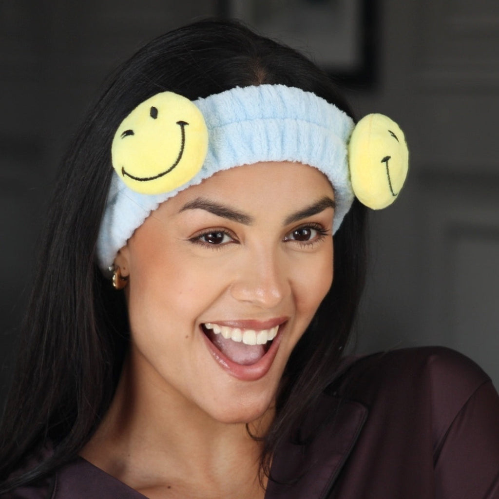 Smiley Face Spa Headband for Skincare and Beauty Routines