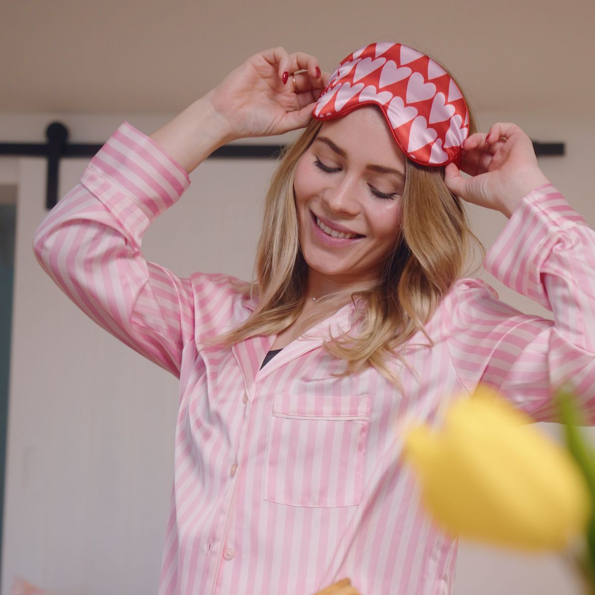 Satin Sleep Mask in Longheart Print