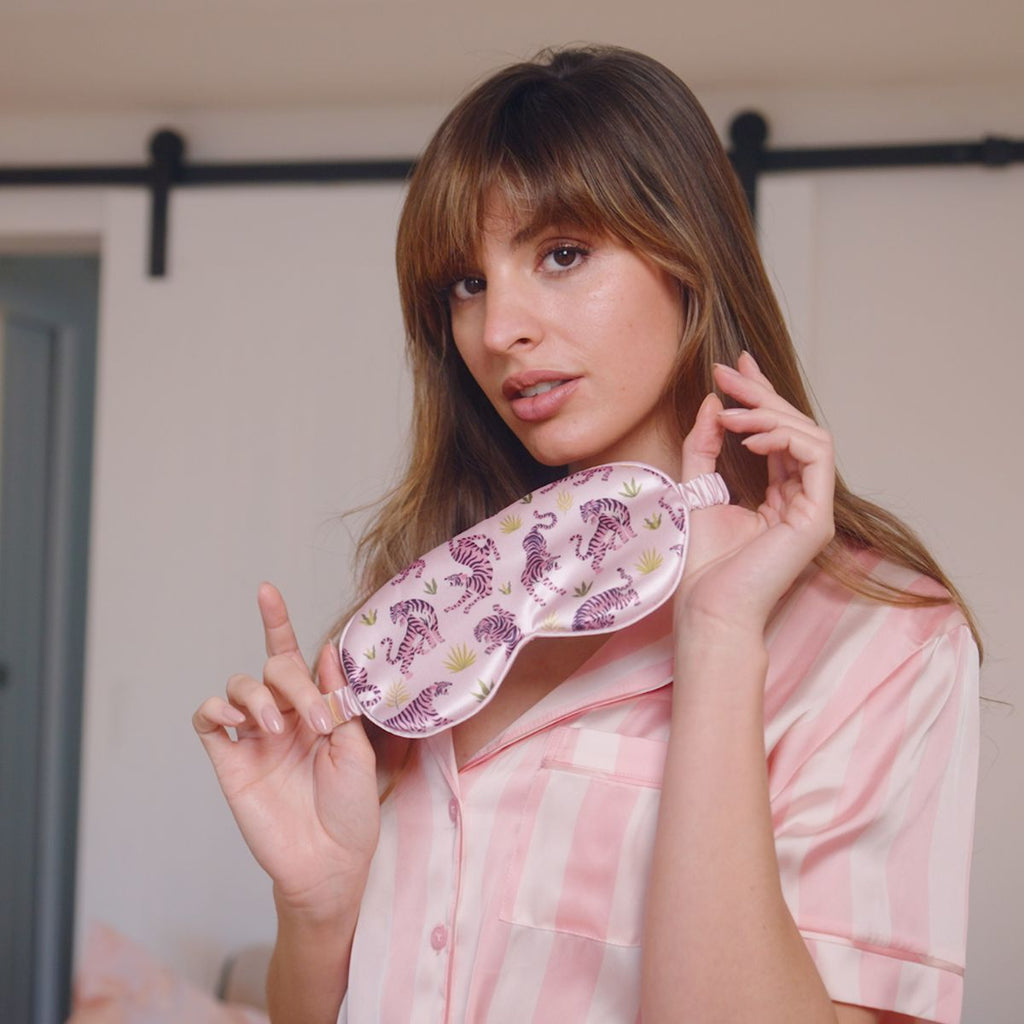 Pink Tiger Satin Sleep Mask