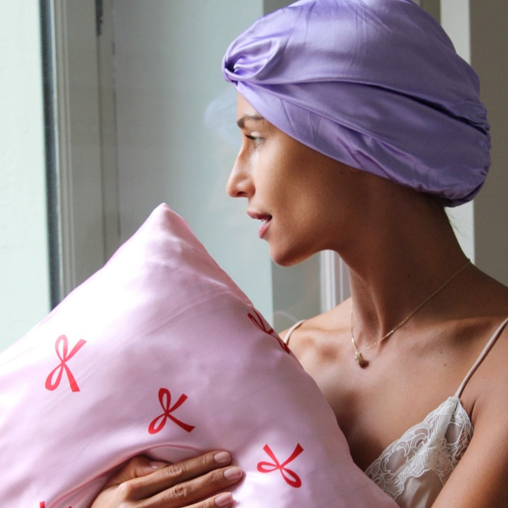 Lilac Satin Sleep Turban