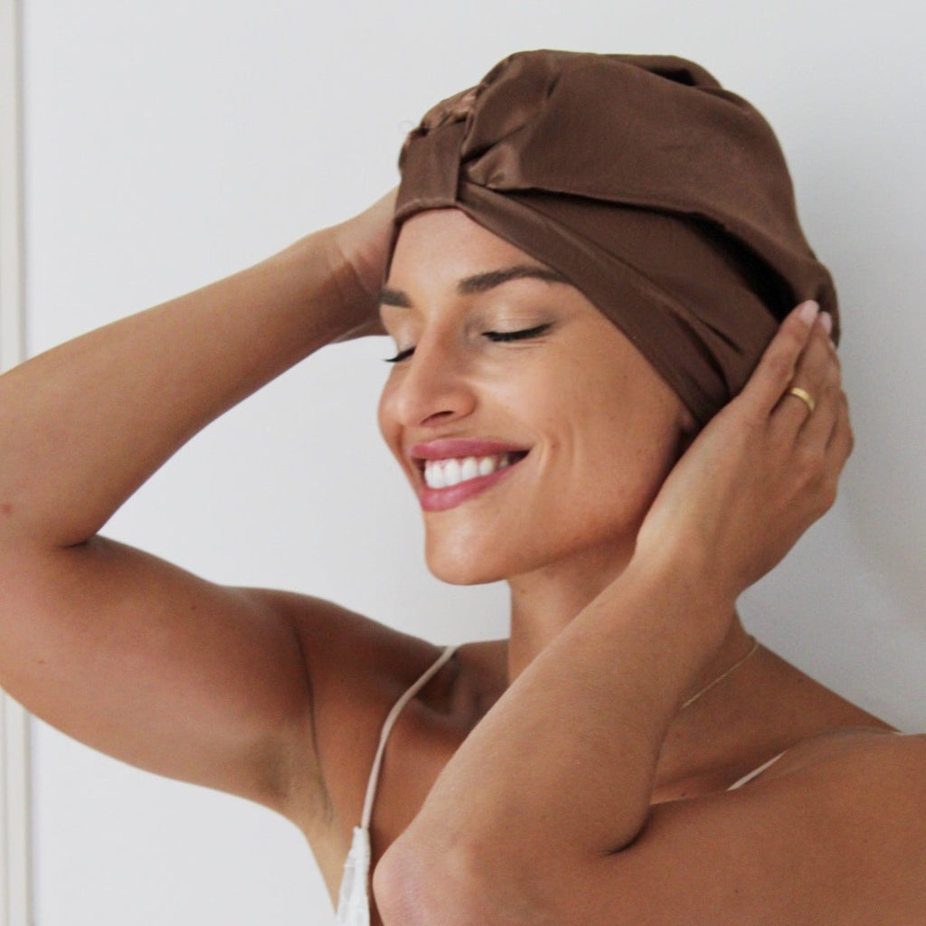 Mocha Satin Sleep Turban