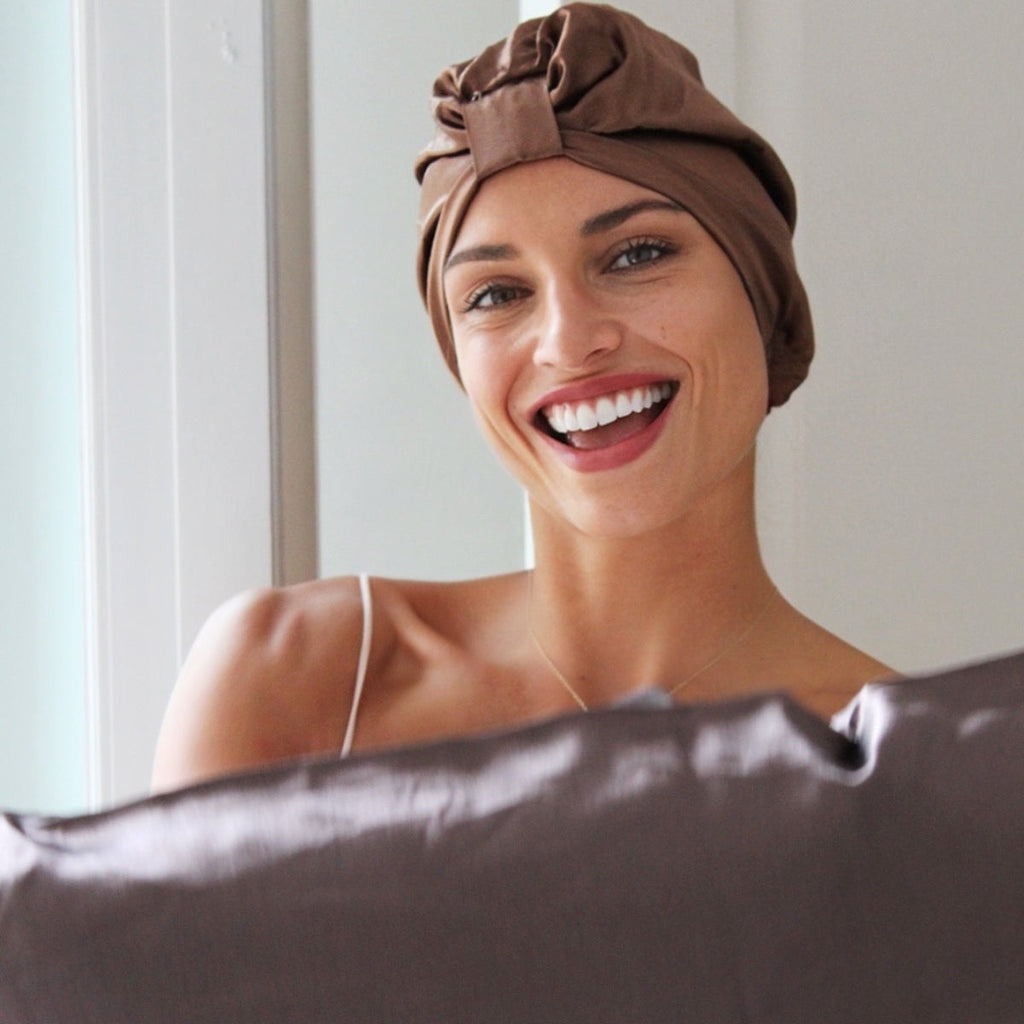 Soft Satin Pillowcase Set in Mocha