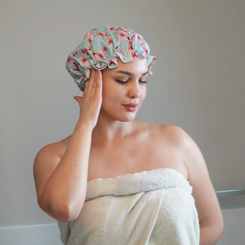 Cherry Blossom Print Shower Cap