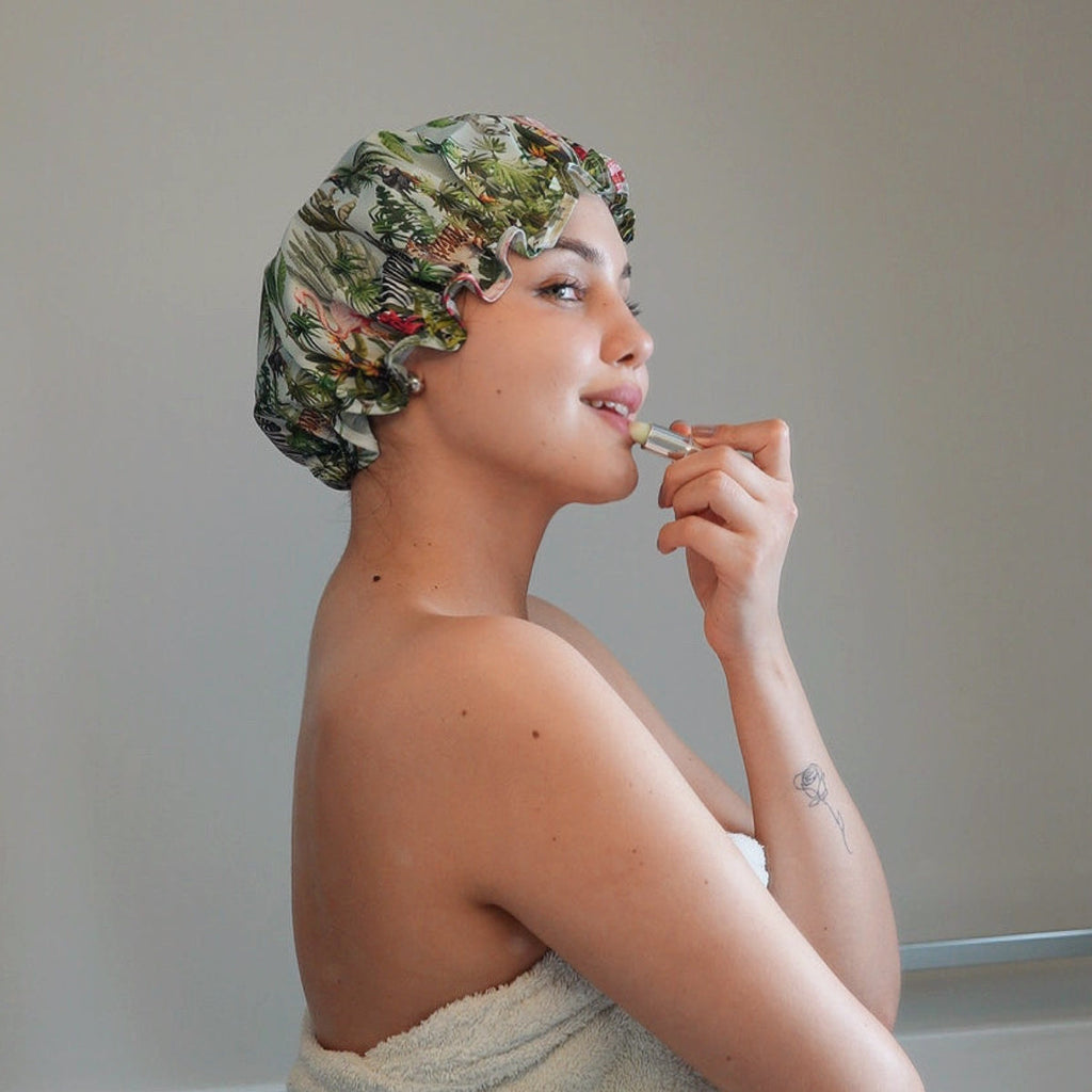 Jungle Print Shower Cap