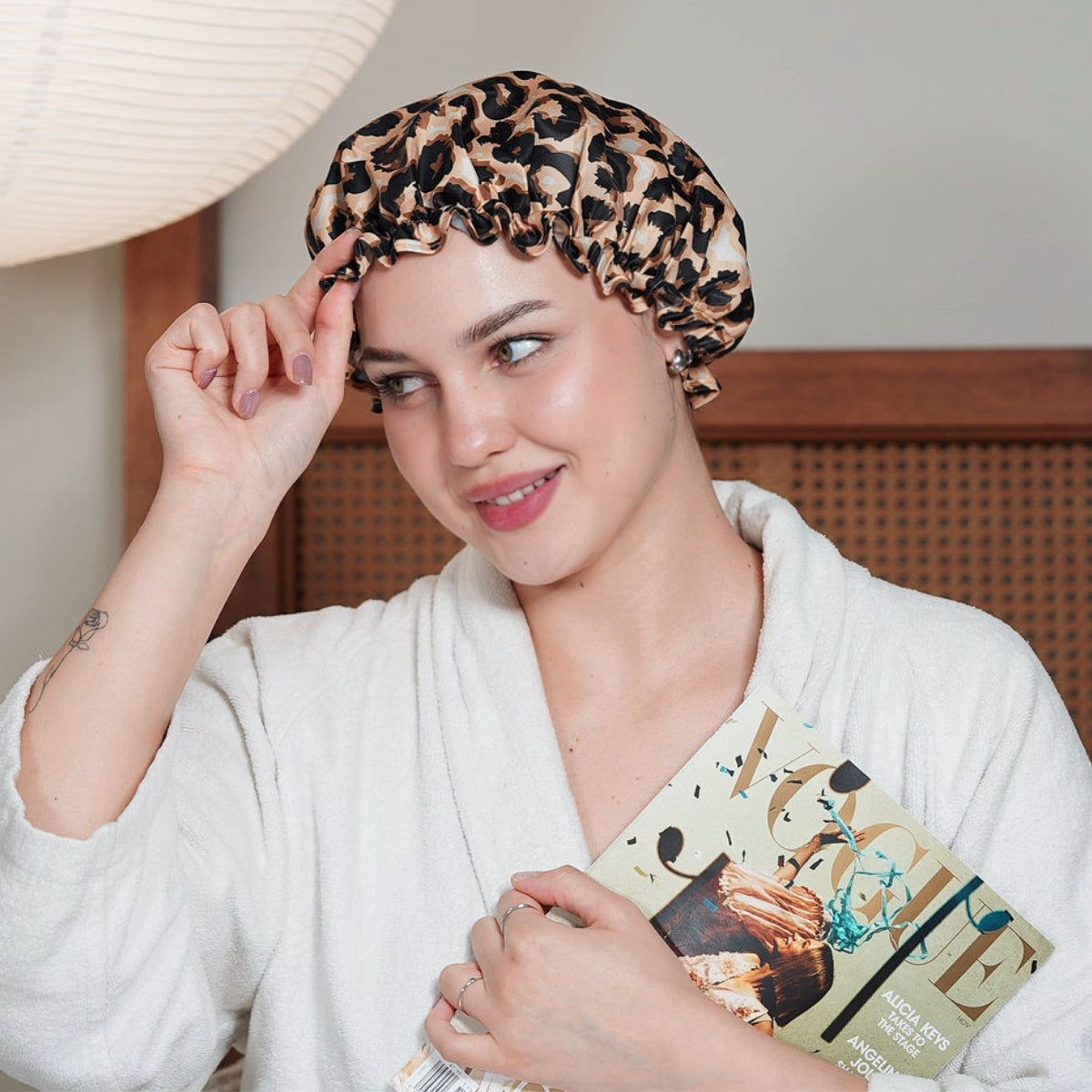 Leopard Print Shower Cap