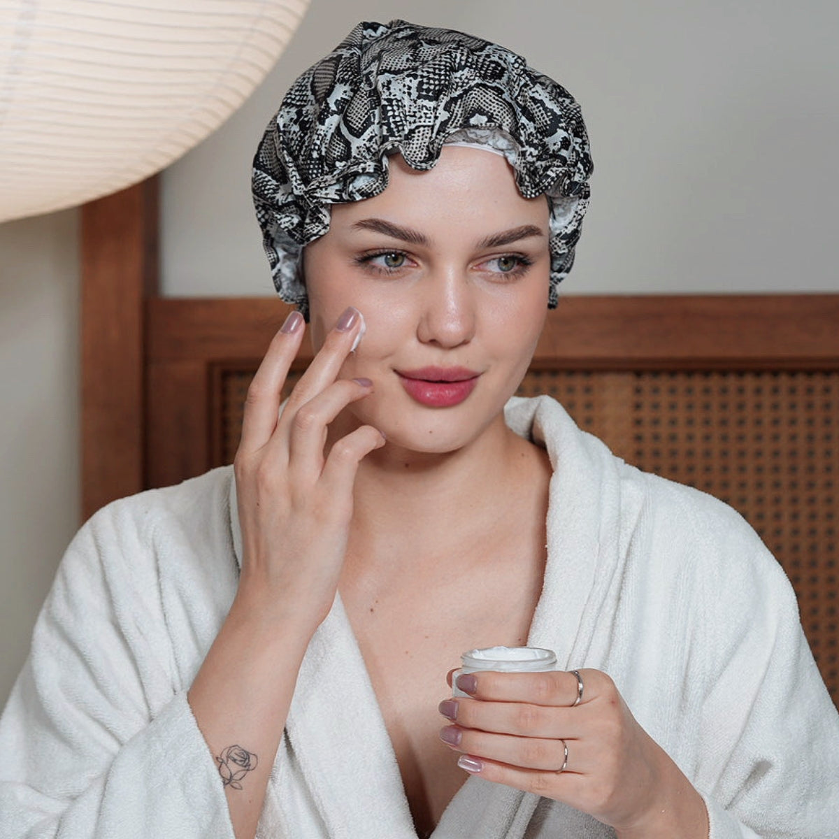 Snake Print Shower Cap