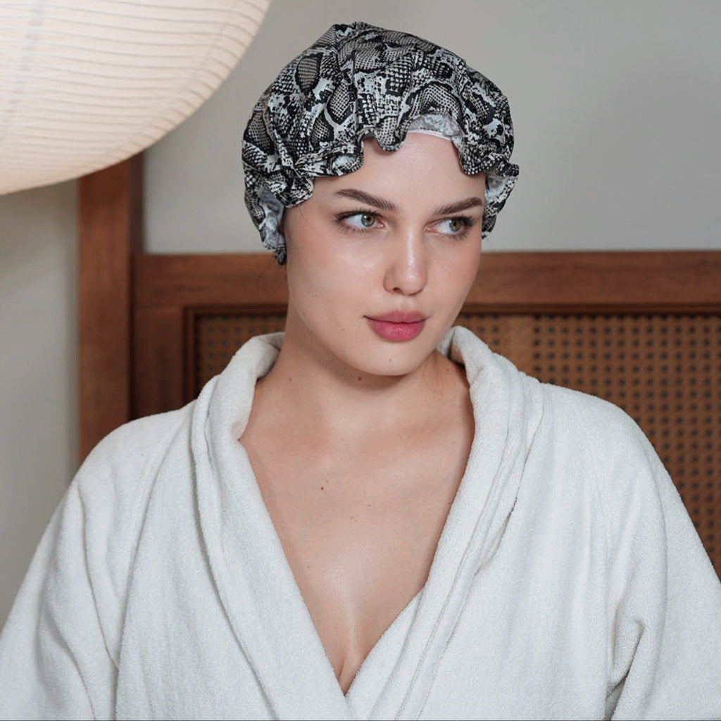 Snake Print Shower Cap