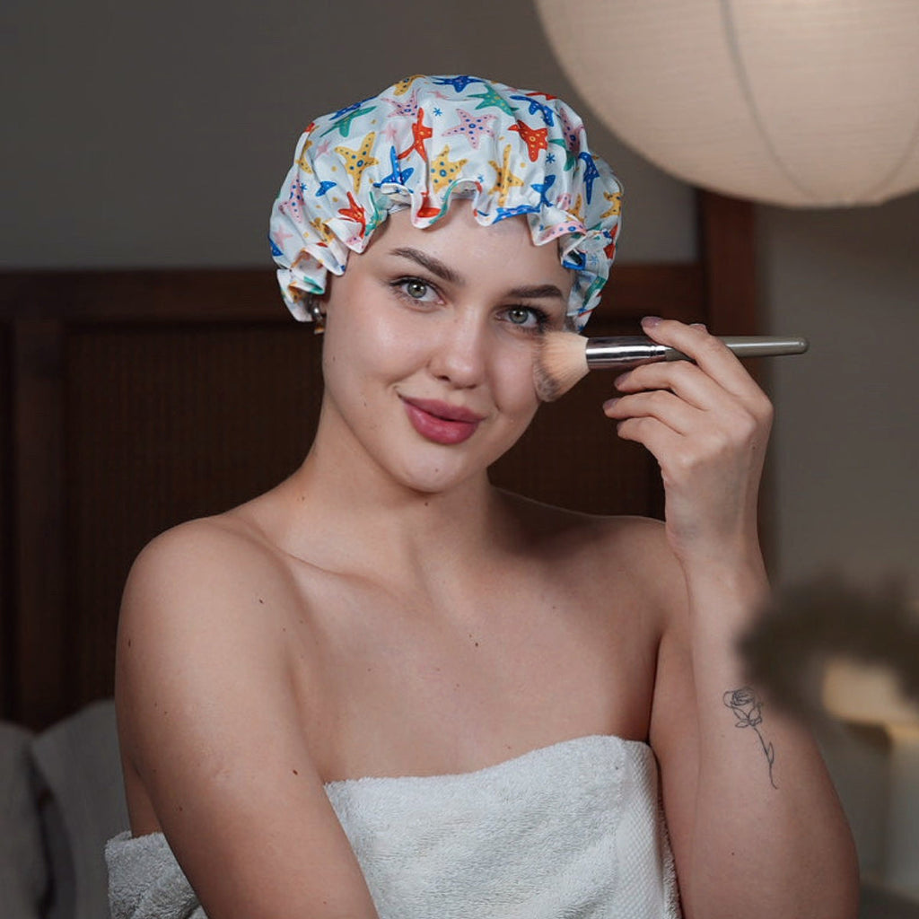 Starfish Print Shower Cap