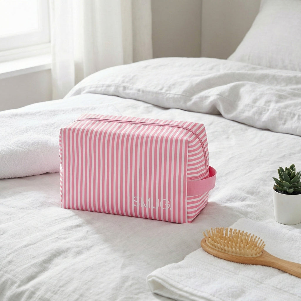 Candy Shop Wash Bag in Pink and White