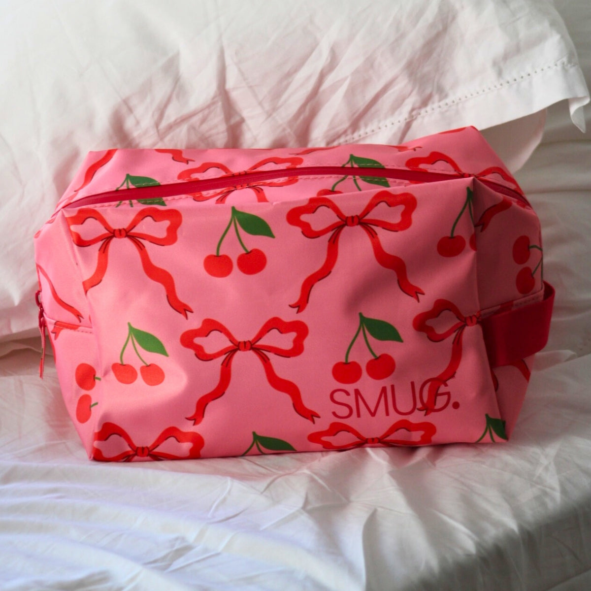 Red Cherries Print Wash Bag