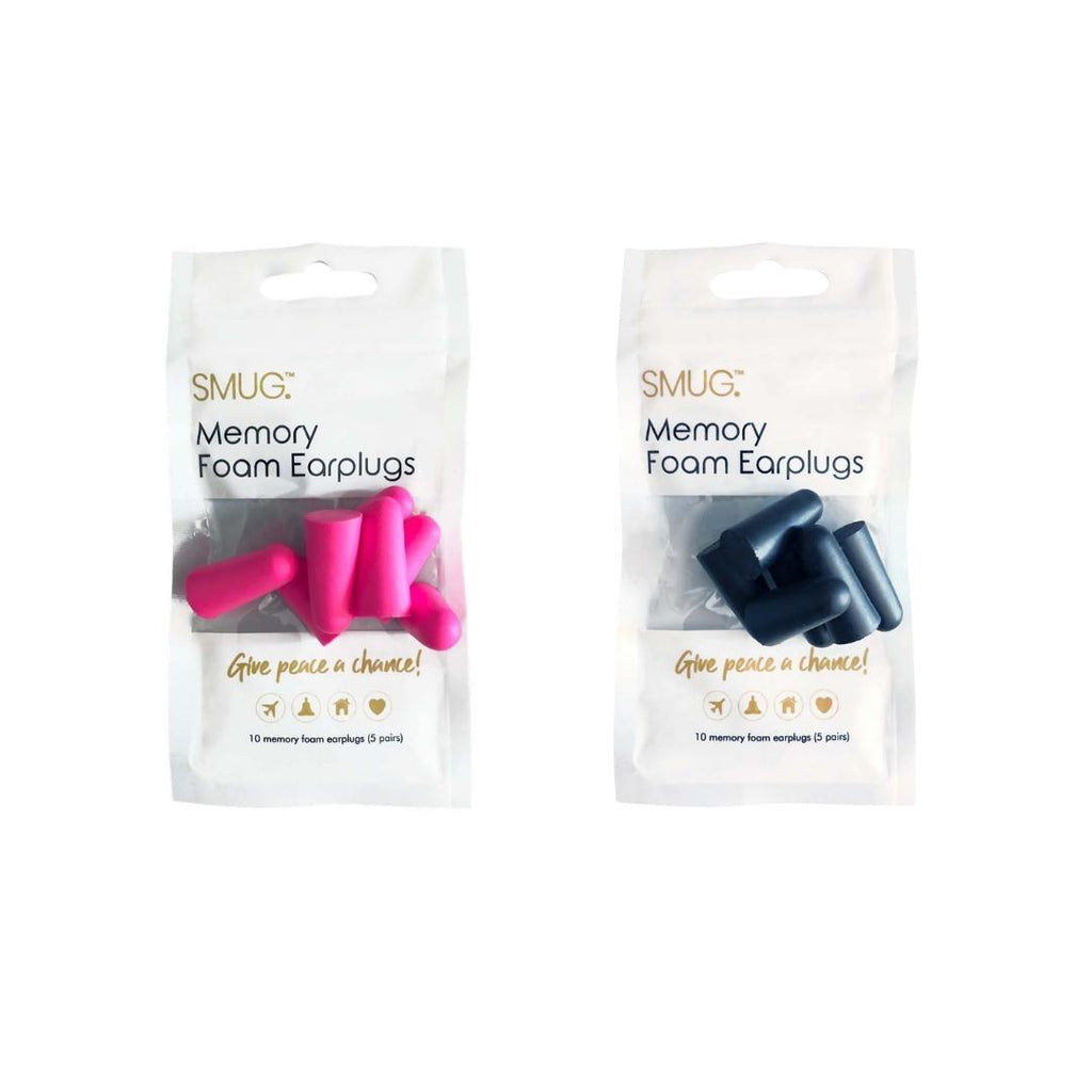 Memory Foam Earplugs in Black and Pink